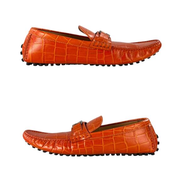 Louis Vuitton Croc-Embossed Loafers - Picture 3 of 7